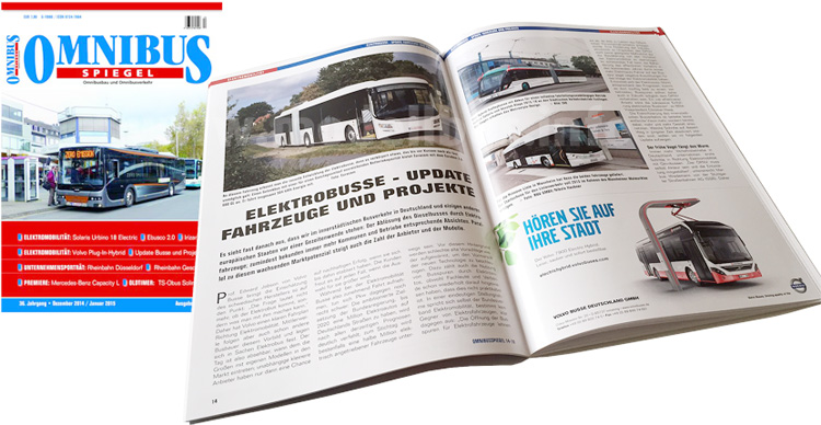 Schwerpunktthema der aktuellen Omnibusspiegel-Ausgabe: Elektromobilität.