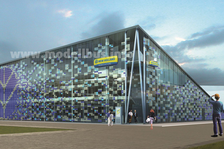 Der Messepavillon der CNH-Gruppe, zu der auch Iveco Bus gehört. 
