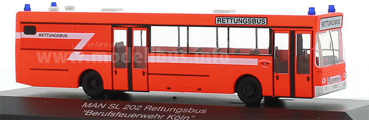 Limitiert und in einer PC-Box: Der Kölner Rettungsbus von Rietze. 