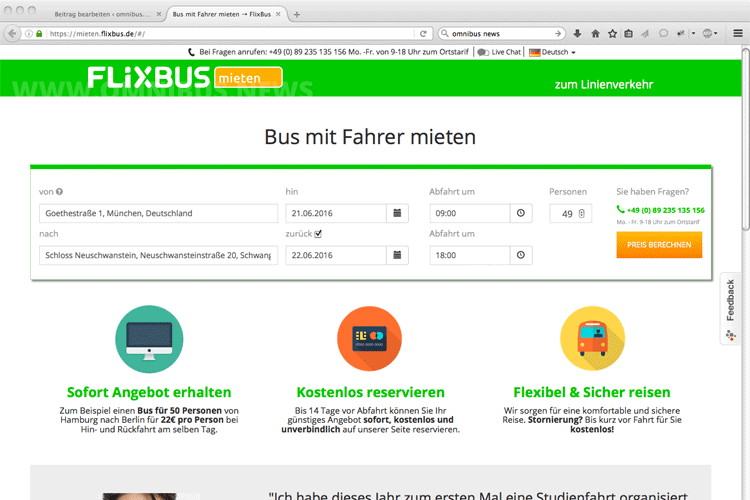 FlixBus Anmietverkehr
