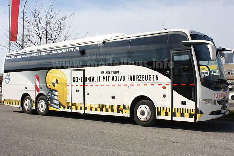 Wirbt für die Vision von Volvo: Die Lackierung des Reisebusses, den Volvo auf dem RDA-Workshop zeigt. 