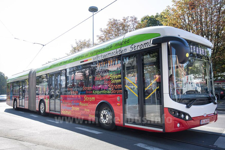 Nach dem Solobus jetzt der Gelenkbus: Bonn testet weiter Elektrobusse. 