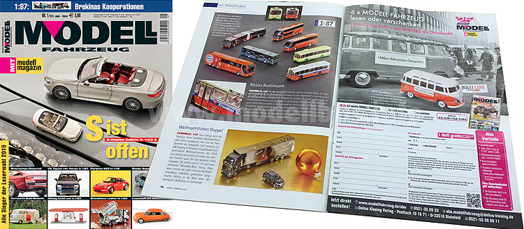 Das aktuelle Heft des Modell Fahrzeugs enthält auch Modellbus-Berichte. 