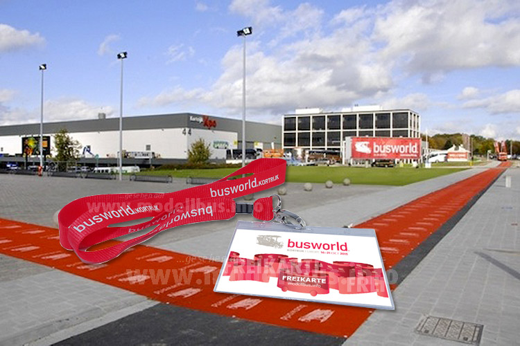 Ein roter Teppich für die Gewinner und Besucher der Busworld wird ausgerollt... 