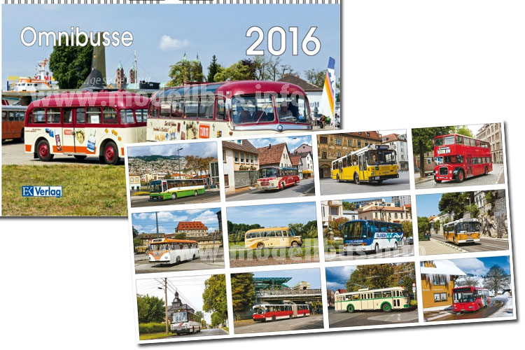 Ab sofort erhältlich: Der Kalender Omnibusse 2016 vom EK Verlag. 