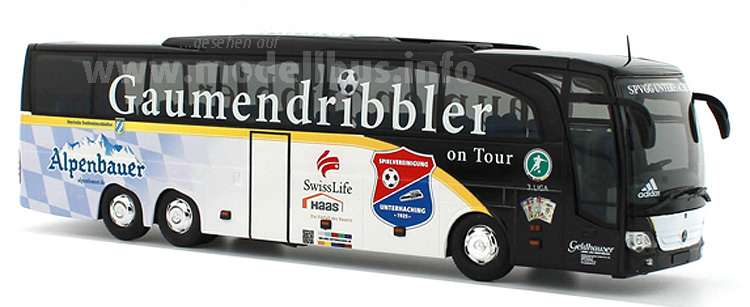 Der ehemalige DFB-Teambus ist jetzt für die SpVgg Unterhaching im Einsatz. 