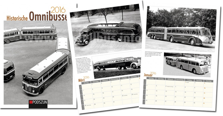 Ab sofort verfügbar: Ein Kalender mit historischen Omnibussen. 