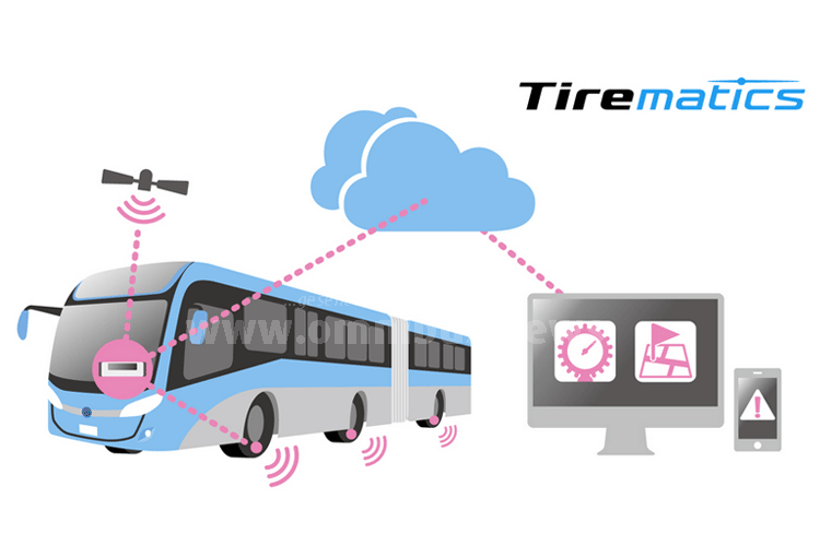 Bei Tirematics kontrollieren IT-Systeme den Luftdruck und die Temperatur von Busreifen in Echtzeit. Grafik: Bridgestone