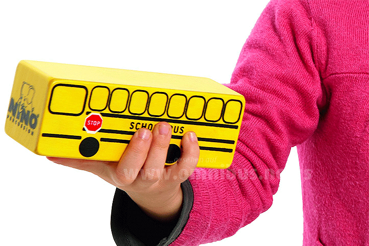 Shake it! Shaker in School Bus-Optik. Foto: Nino Percussion