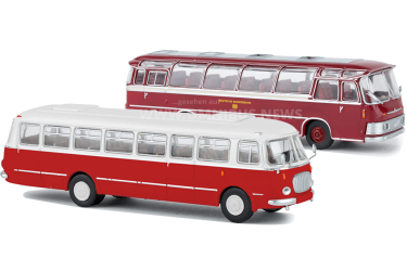Zwei neue Brekina-Busse